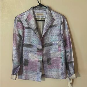 Vintage Bernard Zins Paris Women's Multicolor Jacket blazer size 10 nwt